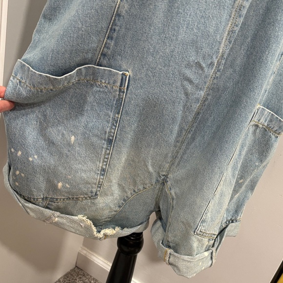 We The Free Light Blue Denim Sleeveless Romper - Picture 3 of 5